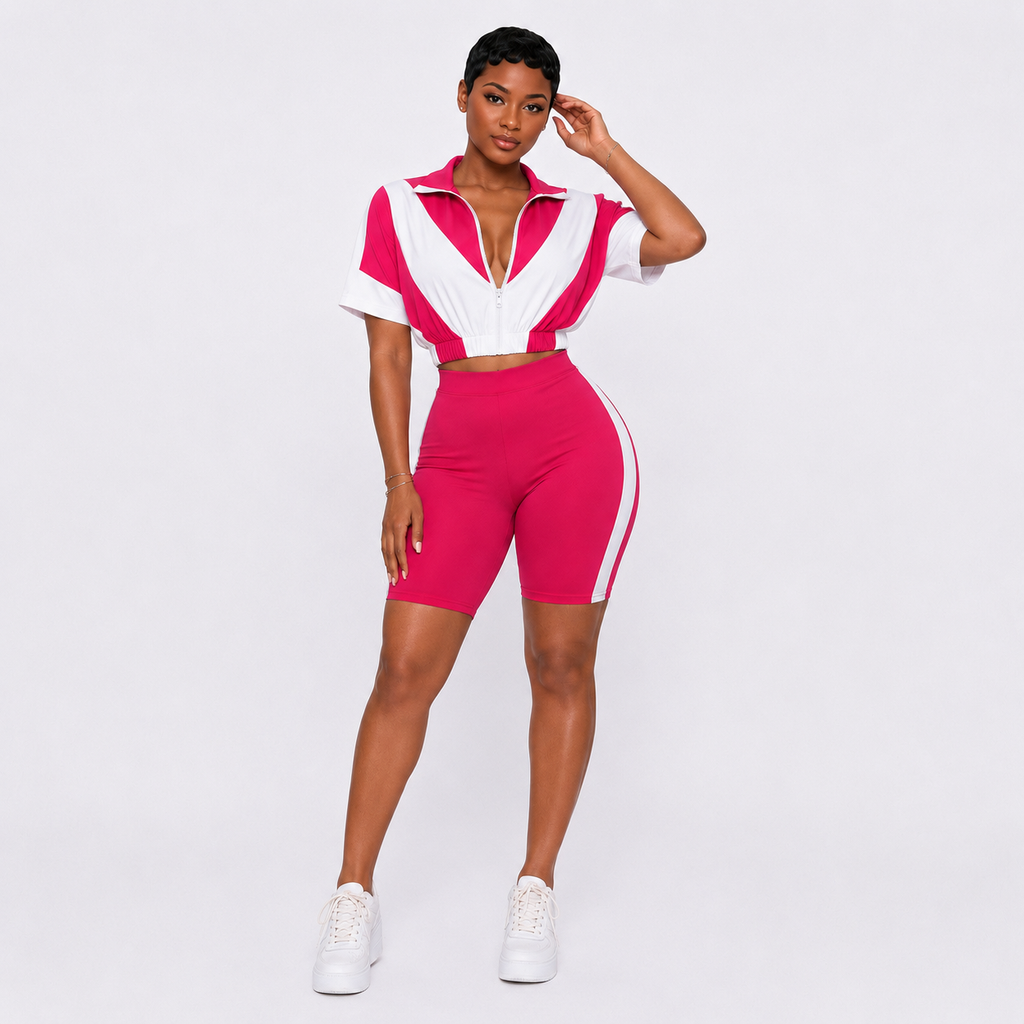 “Pink Rush Active Set” - pink & white