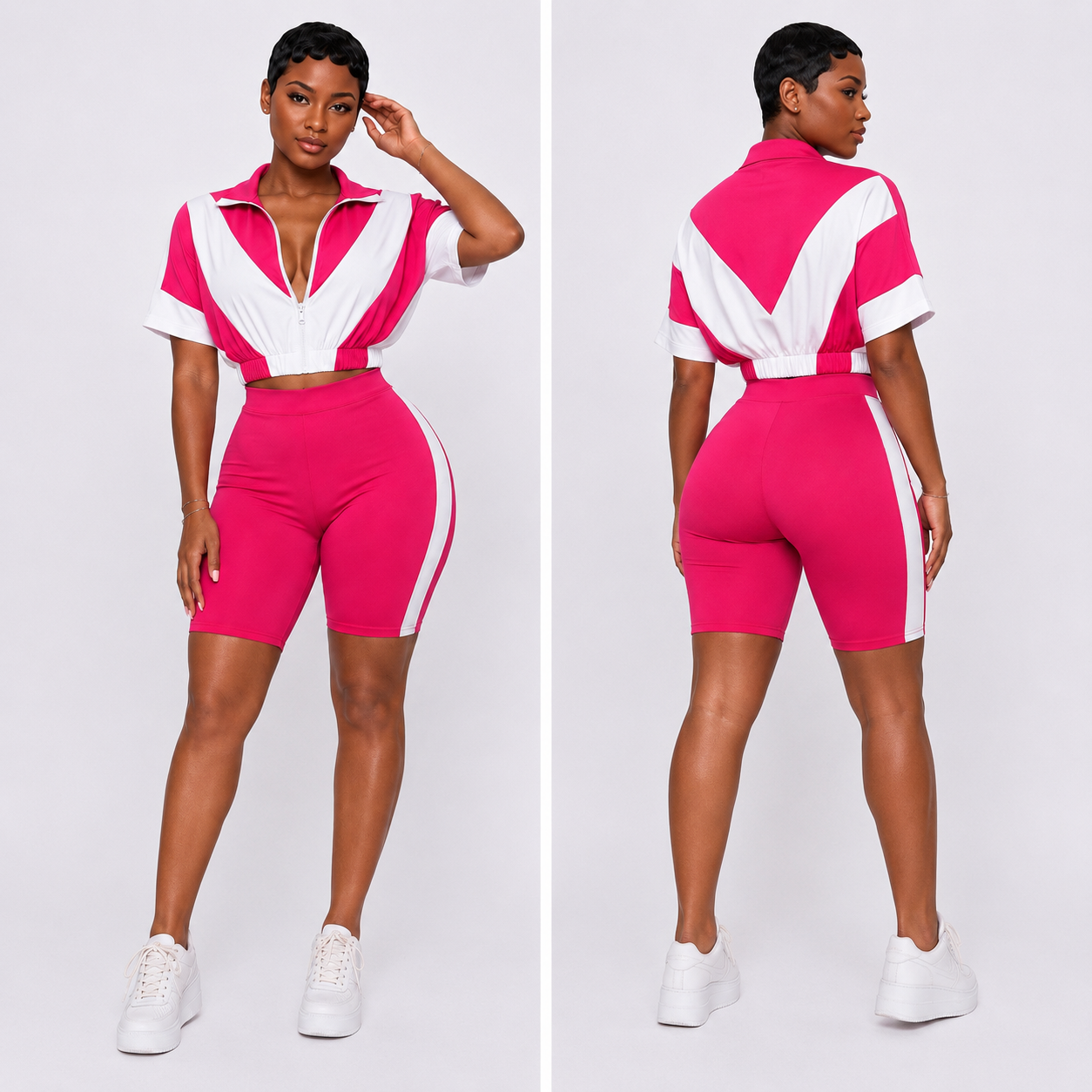“Pink Rush Active Set” - pink & white