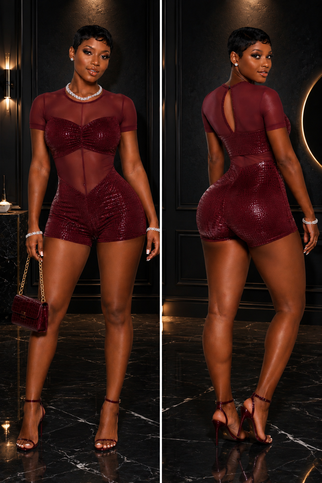 “The Bordeaux Sin Romper”- burgundy