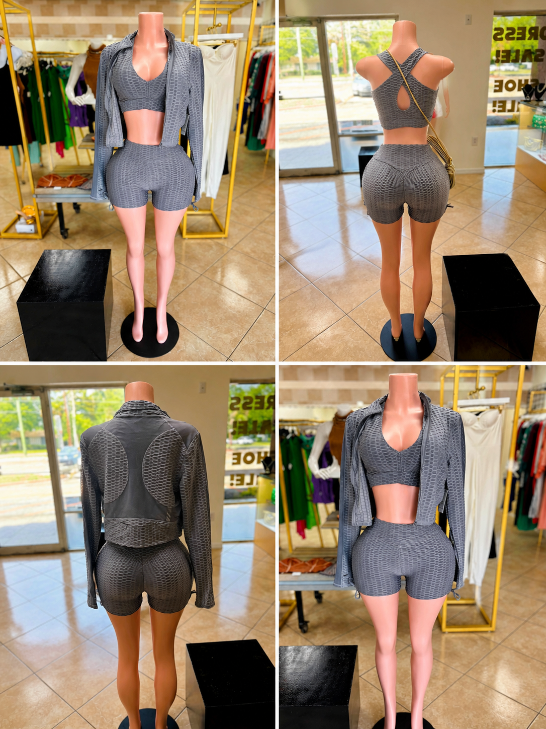 “Slate Sculpt 3-Piece Active Set”- gray