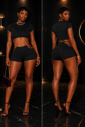 “Midnight Edge Short Set – Black”