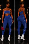 “Elevate Active Bandeau Set” – Navy Blue