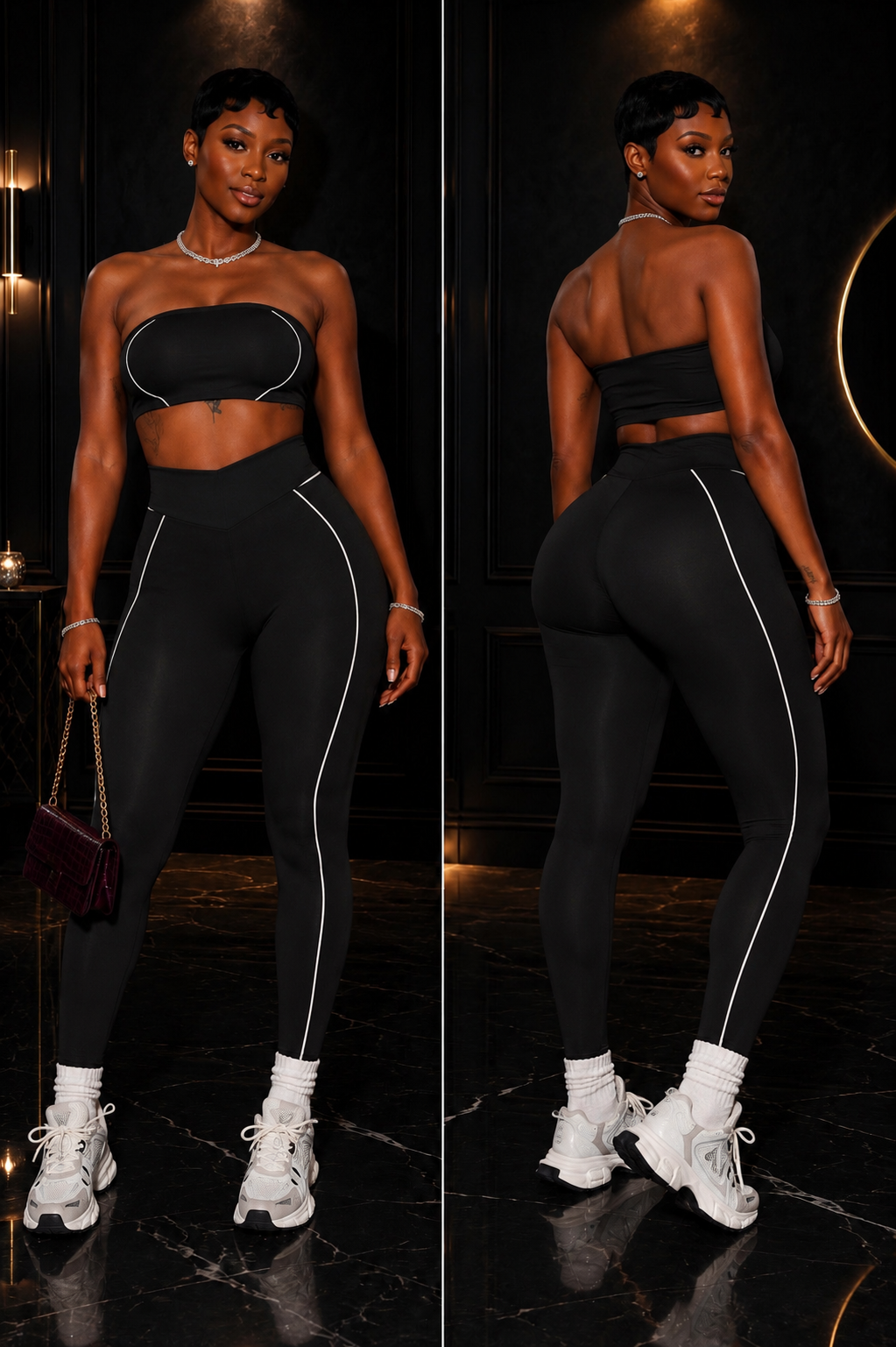 “Elevate Bandeau Set” – Black