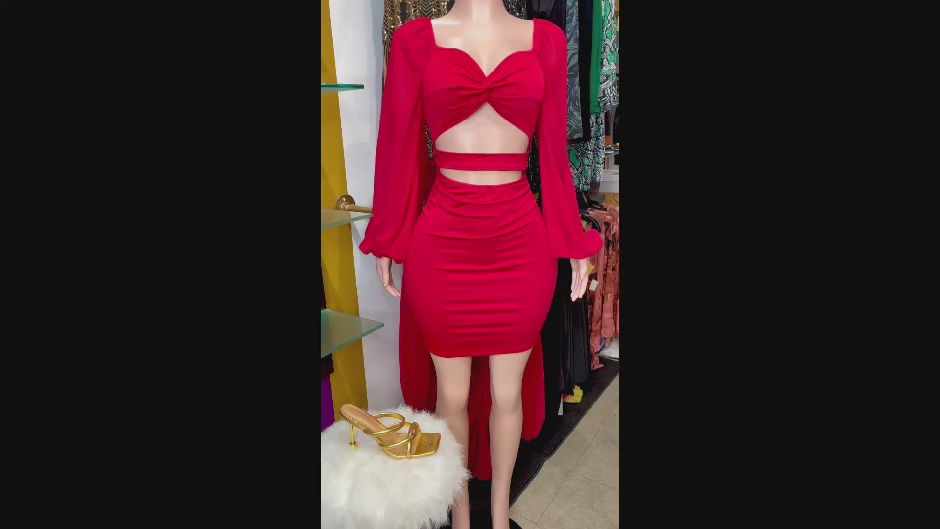 “Red Desire” fitted red dress